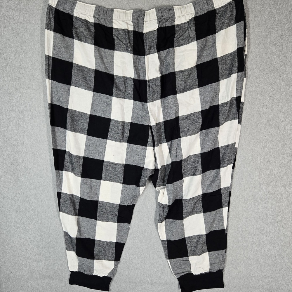 Old Navy Women Pants 4X Black Jogger Plaid Flannel Buffalo 26" Inseam NWT